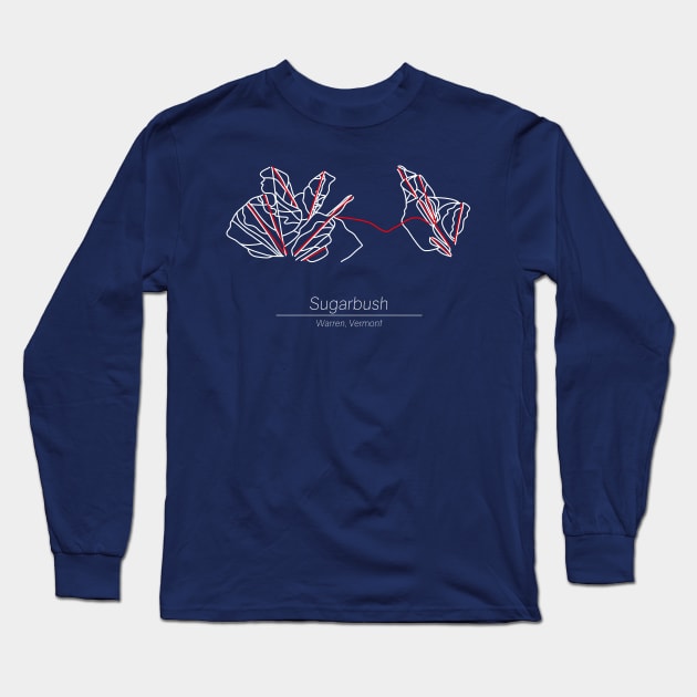 Sugarbush Trail Map Long Sleeve T-Shirt by ChasingGnarnia